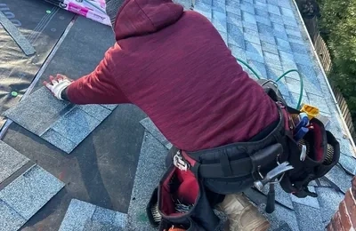 Roof replacement in progress